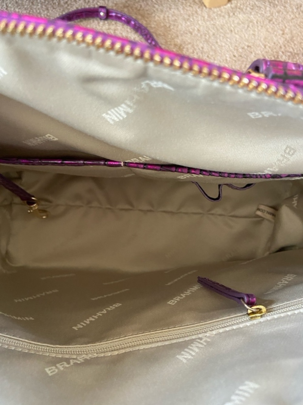 Amazing~Brahmin Duxbury Satchel Purple Potion Melbourne Leather BAG - Picture 6 of 7